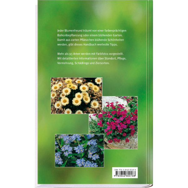 Balkon- und Gartenblumen Sachbuch Natur und Pflanzen Cover Buch Rückseite Neuer Kaiser Verlag Onlineshop