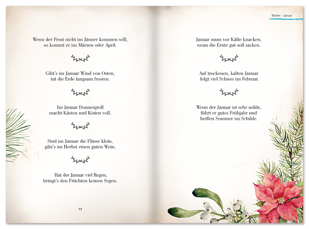 Bauernweisheiten Sachbuch alte Bauernregeln für Wetter & Monate Leseprobe S12-13 EDITION XXL Onlineshop