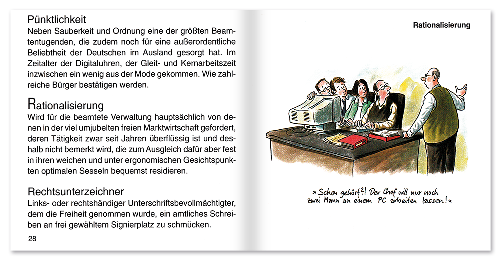 Beamte Geschenkbuch Humor Mini-Wörterbuch Leseprobe S28–29 TOMUS Verlag Onlineshop