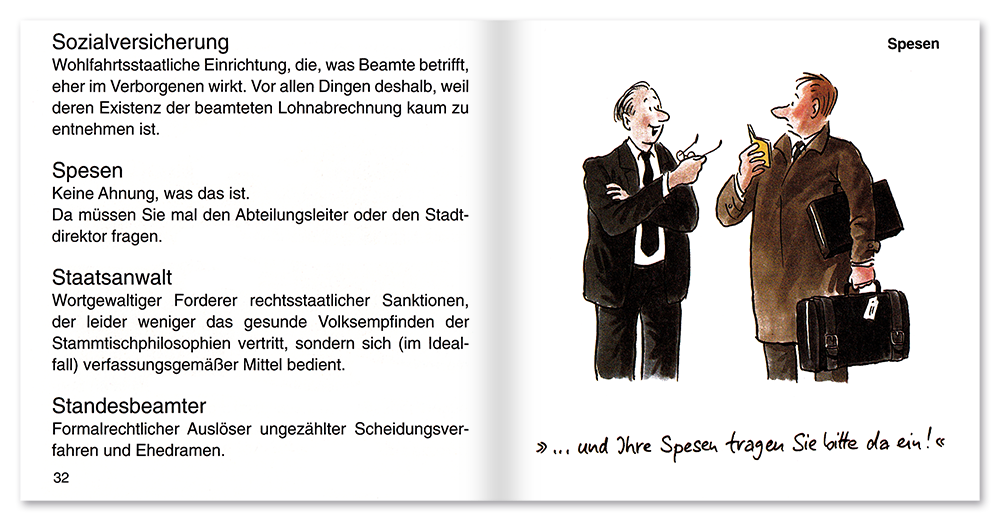 Beamte Geschenkbuch Humor Mini-Wörterbuch Leseprobe S32–33 TOMUS Verlag Onlineshop