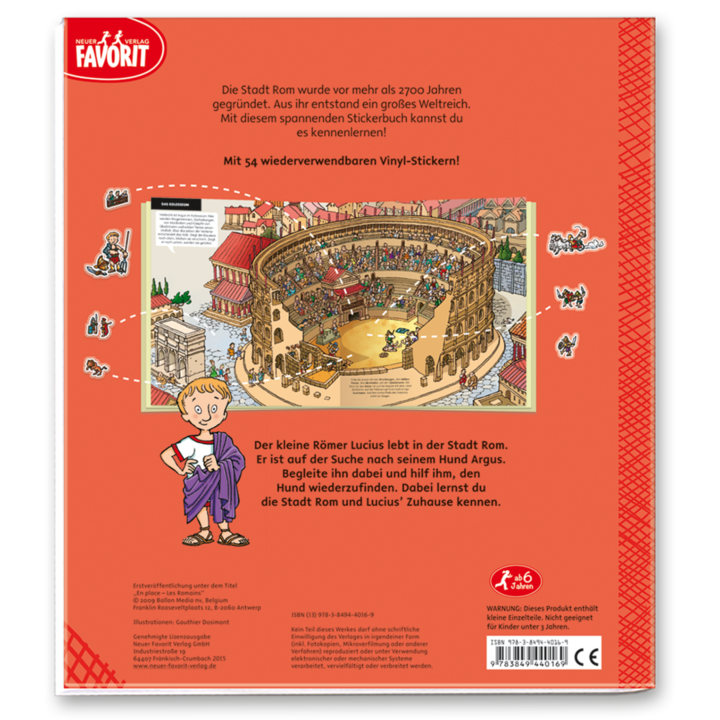 Bei den Römern Kinderbuch Kinder Geschichte Sticker Cover Buch Rückseite Neuer Favorit Verlag Onlineshop