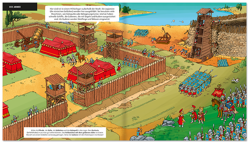 Bei den Römern Kinderbuch Kinder Geschichte Sticker Leseprobe S3–4 Neuer Favorit Verlag Onlineshop