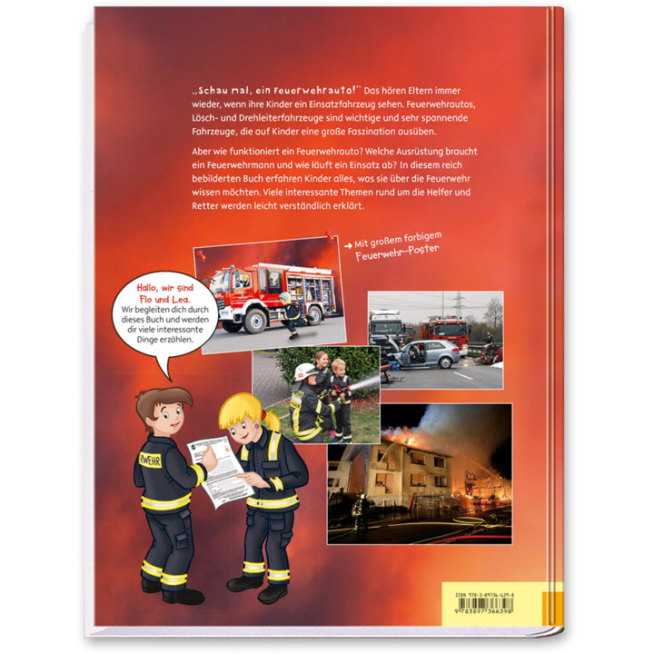 Bei der Feuerwehr geht's rund Kinderbuch Cover Rückseite EDITION XXL Onlineshop