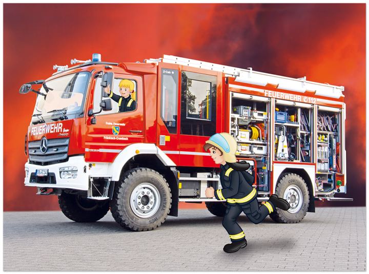 Bei der Feuerwehr geht's rund Kinderbuch Poster EDITION XXL Onlineshop