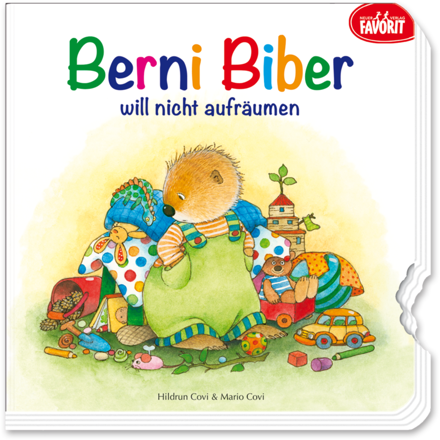 Berni Biber will nicht aufräumen Kinderbuch Pappebuch Cover Buch Vorderseite Neuer Favorit Verlag Onlineshop