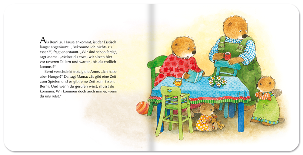 Berni Biber will nicht hören Kinderbuch Pappebuch Leseprobe S8–9 Neuer Favorit Verlag Onlineshop