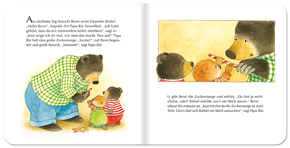 Berni Biber will nicht teilen Kinderbuch Pappebuch Leseprobe S18–19 Neuer Favorit Verlag Onlineshop