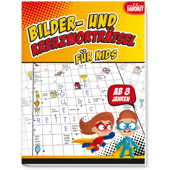 Bilder- und Kreuzworträtsel Kinderbuch Rätsel Cover Buch Vorderseite Neuer Favorit Verlag Onlineshop