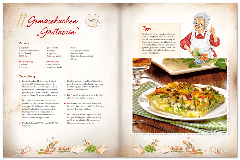 Blechkuchen ohne Schnickschnack Backbuch leckere Blechkuchen Rezepte von Oma Leseprobe S70-71 EDITION XXL Onlineshop