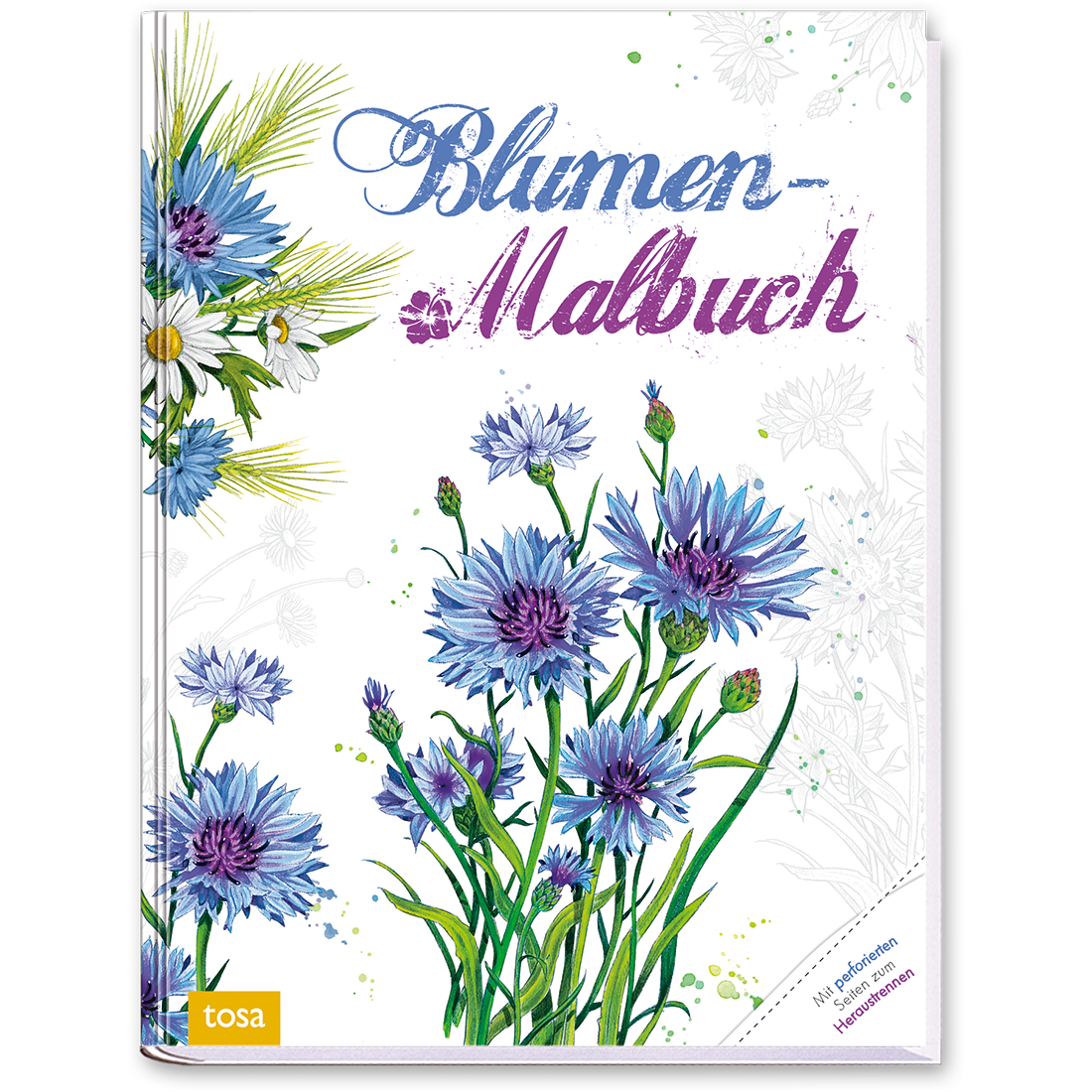 Blumen-Malbuch Malbuch Zeichnen Pflanzen Cover Buch Vorderseite Tosa Onlineshop