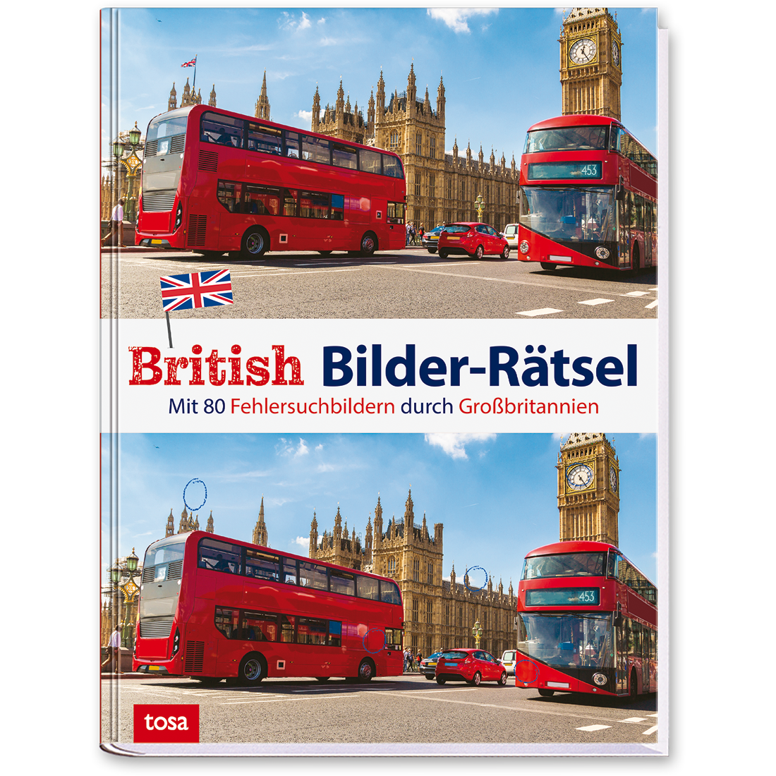 British Bilder-Rätsel Beschäftigungsbuch Graue Zellen trainieren Rätsel Cover Buch Vorderseite Tosa Onlineshop