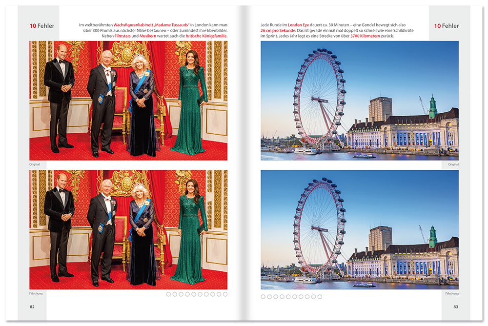 British Bilder-Rätsel Beschäftigungsbuch Graue Zellen trainieren Rätsel Leseprobe S82–83 Tosa Onlineshop