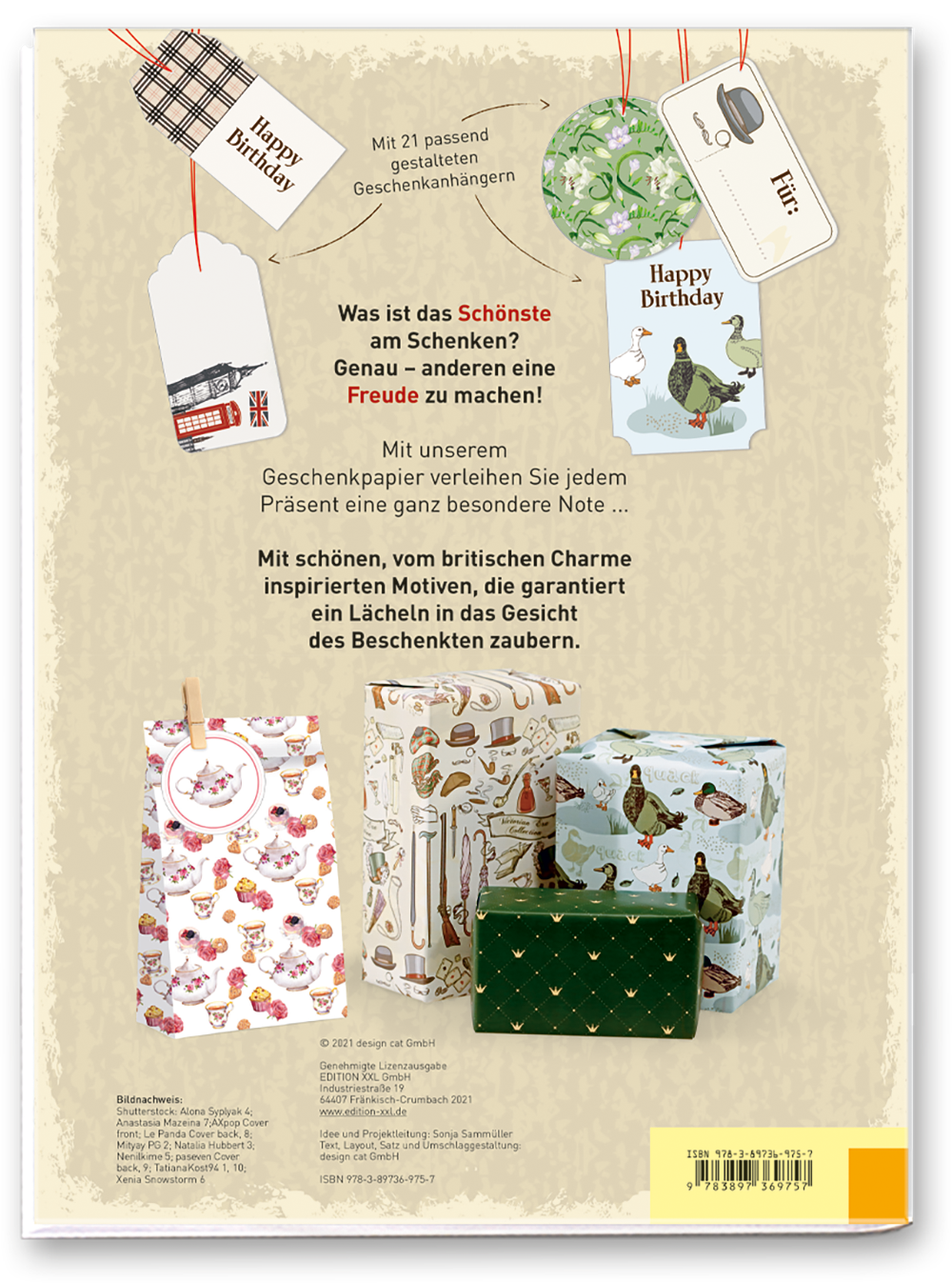 British Paper englisches Geschenkpapier online kaufen Cover Rückseite EDITION XXL Onlineshop