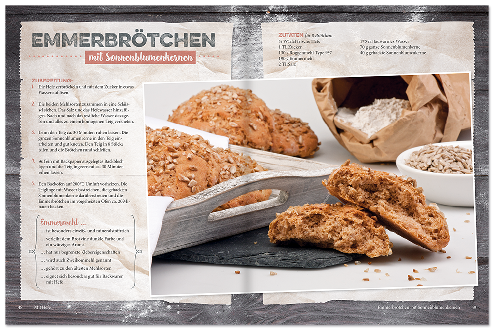 Brot backen Brotbackbuch brot selber backen mit Brotrezepten Leseprobe S48-49 Edition XXL Onlineshop