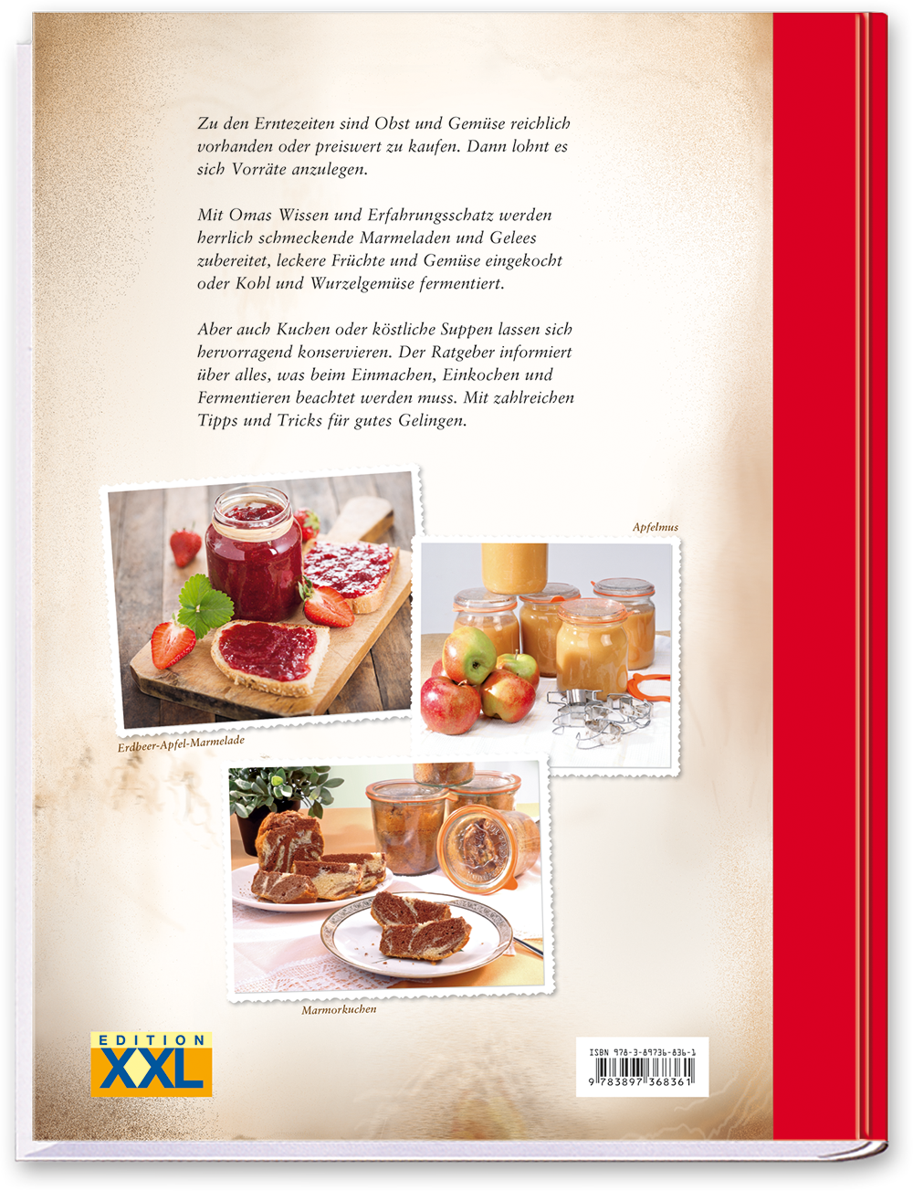 Buch Einmachen ohne Schickschnack Kochbuch Ratgeber mit Rezepte Cover Rückseite Edition XXL Onlineshop
