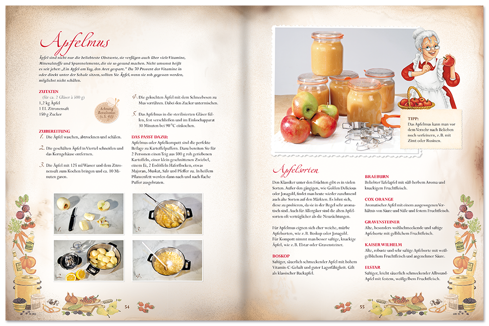 Buch Einmachen ohne Schickschnack Kochbuch Ratgeber mit Rezepte Leseprobe S54-55 Edition XXL Onlineshop