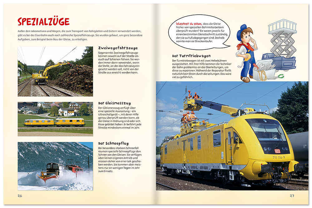 Buch Eisenbahn Kinderbuch Lerne die Geschichte der Eisenbahn kennen Leseprobe S26-27 Edition XXL Onlineshop