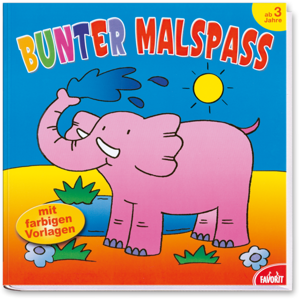 Bunter Malspaß – Elefant Malbuch Malbuch Kleinkinder Cover Buch Vorderseite Neuer Favorit Verlag Onlineshop