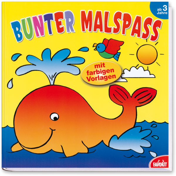 Bunter Malspaß – Wal Malbuch Malbuch Kleinkinder Cover Buch Vorderseite Neuer Favorit Verlag Onlineshop