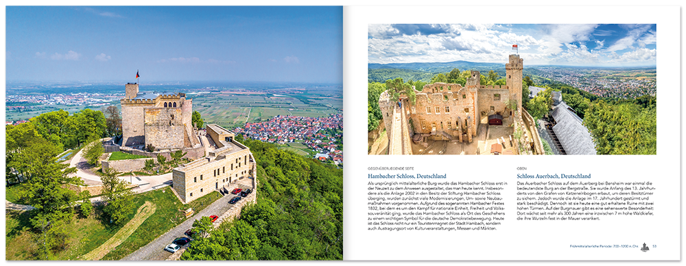 Burgen & Schlösser Sachbuch Bildband Leseprobe S52–53 Tosa Onlineshop