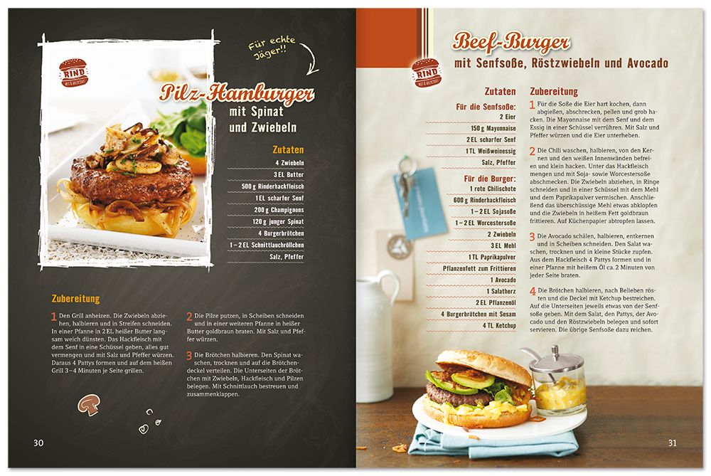 Burger Kochbuch die besten Burger Rezepte zum selber machen Leseprobe S30-31 Edition XXL Onlineshop