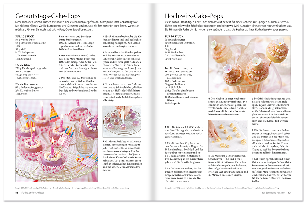 Cakepops Backbuch Kuchen und Kekse am Stiel Cake Pops selber machen Leseprobe S82-83 Edition XXL Onlineshop