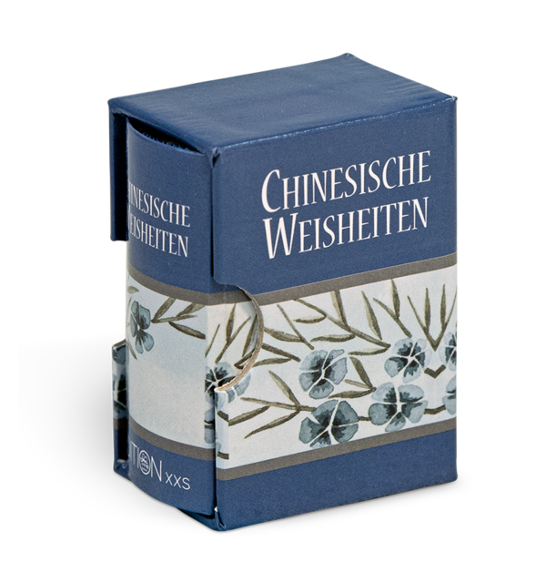 Chinesische Weisheiten Geschenkbuch Handgefertigtes Miniaturbuch Schuber Vorderseite EDITION XXS Onlineshop