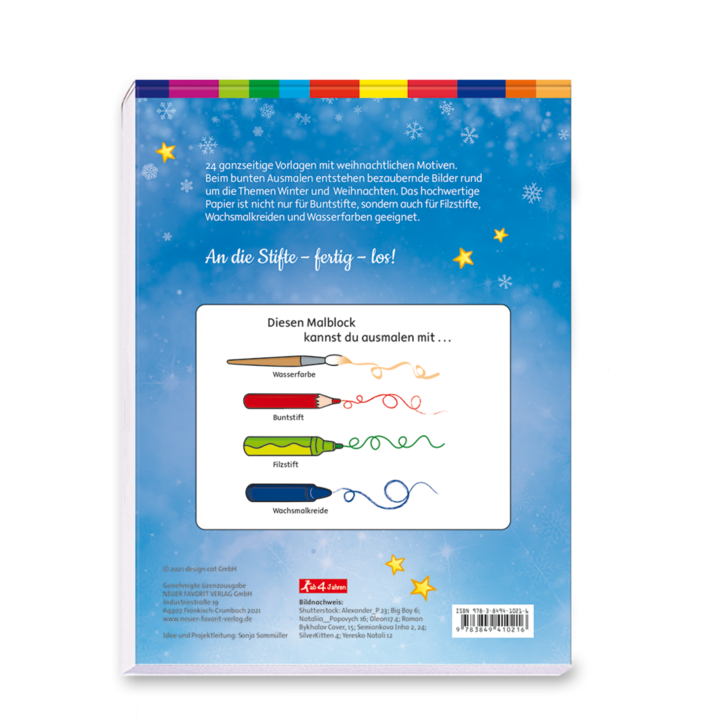 Christkind Malblock Kinder Weihnachten Cover Buch Rückseite Neuer Favorit Verlag Onlineshop