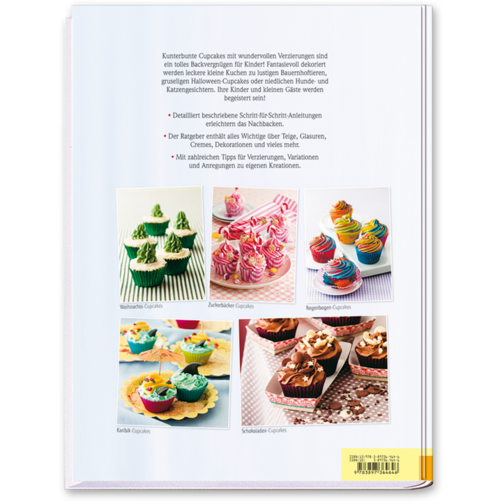 Cupcakes für Kinder leckere Cupcakes selber machen Rezeptbuch Cover Rückseite Edition XXL Onlineshop