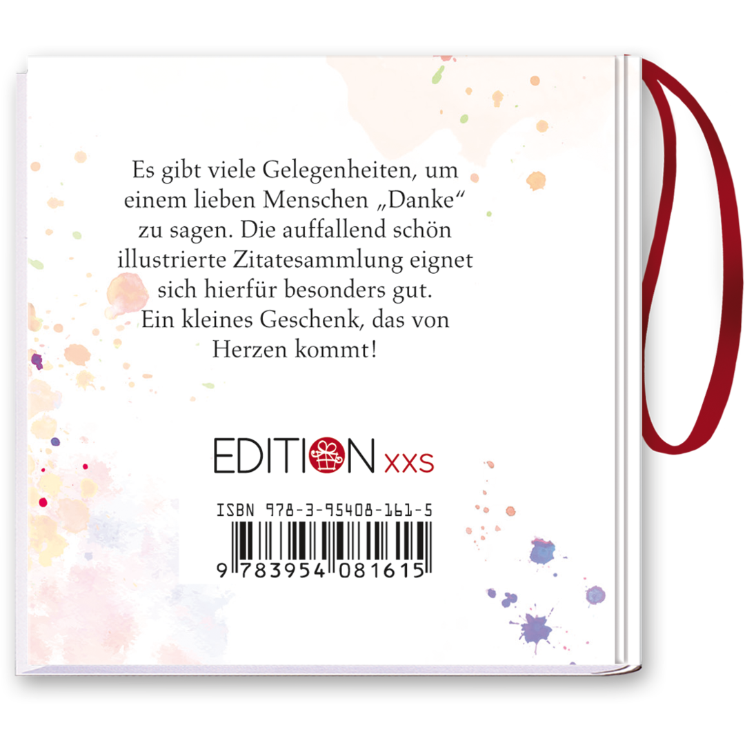 Danke Geschenkbuch mit Schlaufe Zitate Cover Buch Rückseite EDITION XXS Onlineshop