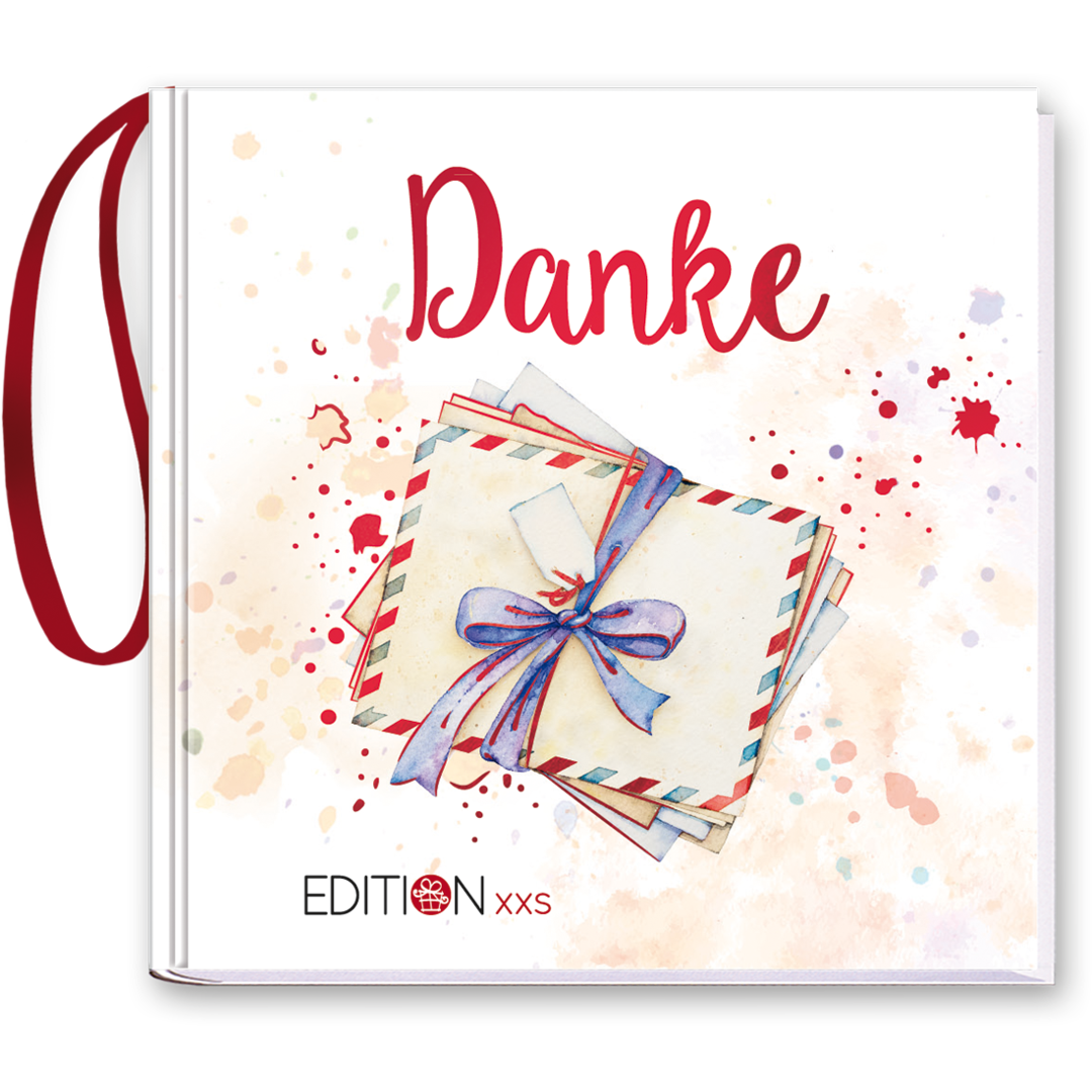 Danke Geschenkbuch mit Schlaufe Zitate Cover Buch Vorderseite EDITION XXS Onlineshop