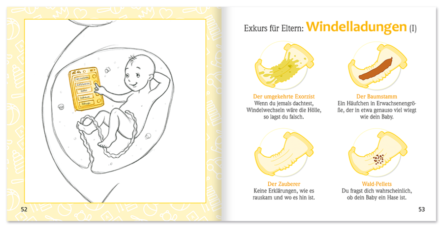 Das Baby Geschenkbuch Lustiges Geschenkbuch Baby Leseprobe S52–53 TOMUS Verlag Onlineshop