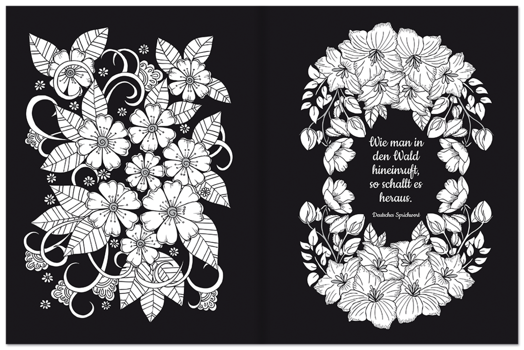 Das bezaubernde Blumen-Malbuch Malbuch Malvorlagen Blumenmotive Leseprobe S50–51 Tosa Onlineshop
