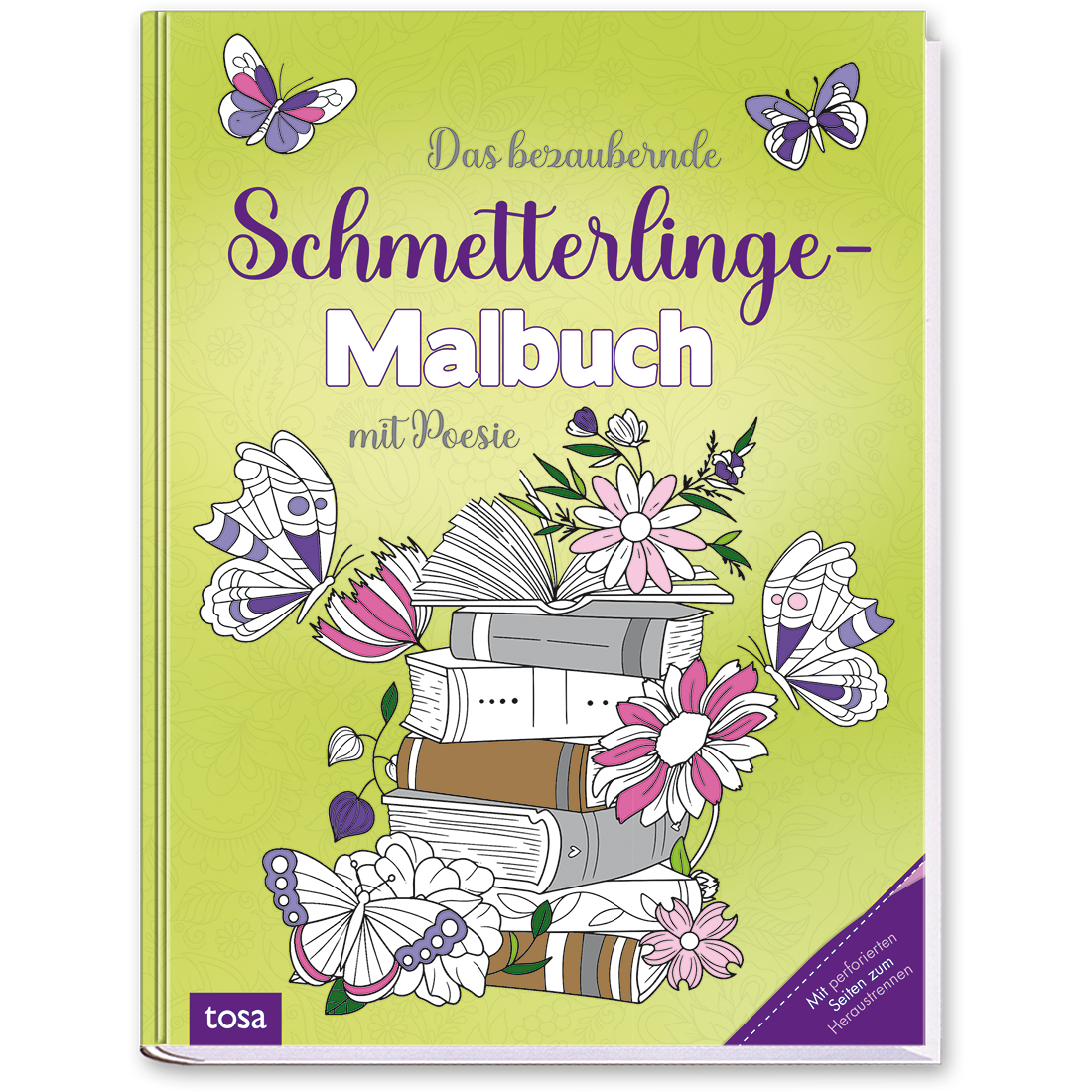 Das bezaubernde Schmetterlinge Malbuch mit Poesie Cover Vorderseite