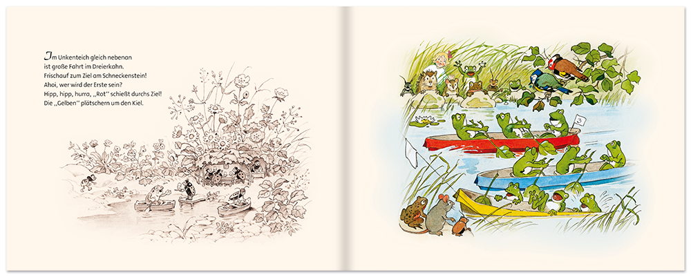 Das Blumenelfchen Nostalgie Bilderbuch Fritz Baumgarten Leseprobe S18–19 Titania Verlag Onlineshop