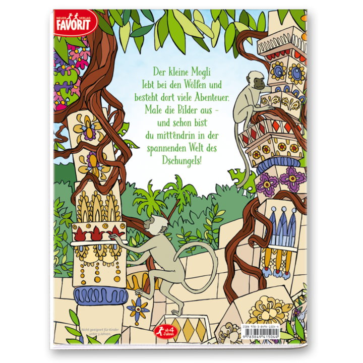 Das Dschungelbuch Malbuch Malen Kinder Cover Buch Rückseite Neuer Favorit Verlag Onlineshop