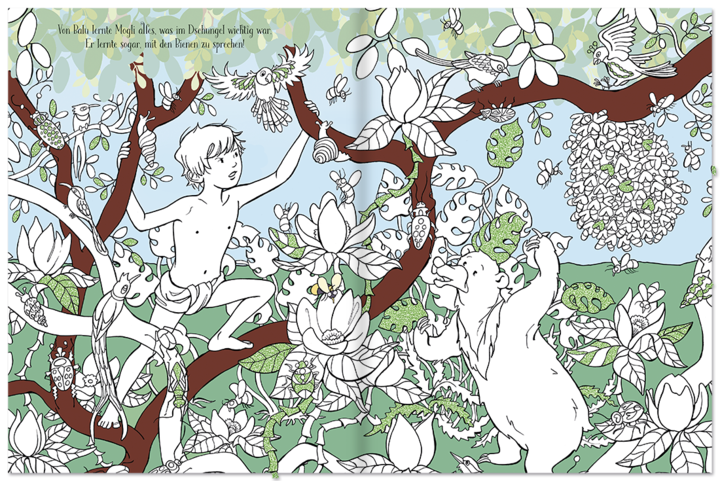 Das Dschungelbuch Malbuch Malen Kinder Leseprobe S14–15 Neuer Favorit Verlag Onlineshop