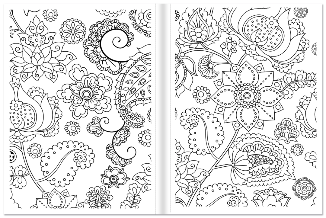 Das Entspannungs-Malbuch für Erwachsene Malbuch Malvorlagen  Malen Leseprobe S12-13 Tosa Onlineshop