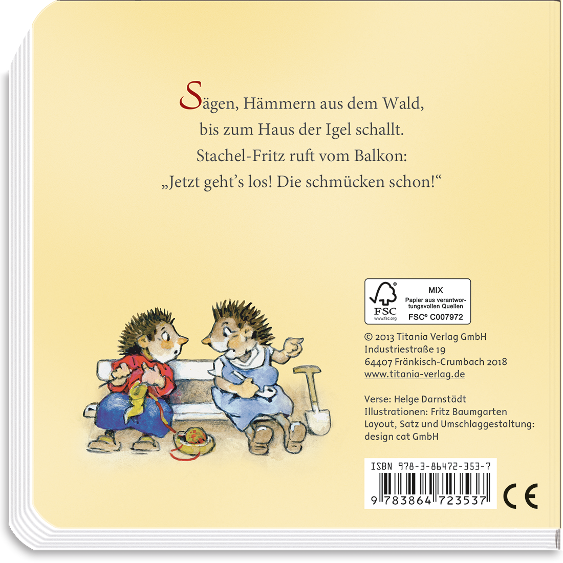 Das Fest im Walde Nostalgie Pappebuch Illustrationen Cover Buch Rückseite Titania Verlag Onlineshop