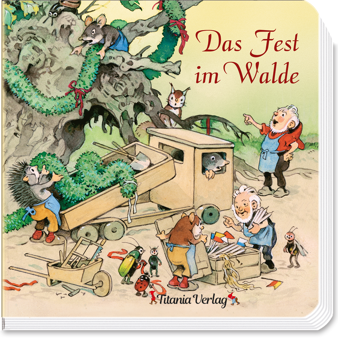 Das Fest im Walde Nostalgie Pappebuch Illustrationen Cover Buch Vorderseite Titania Verlag Onlineshop