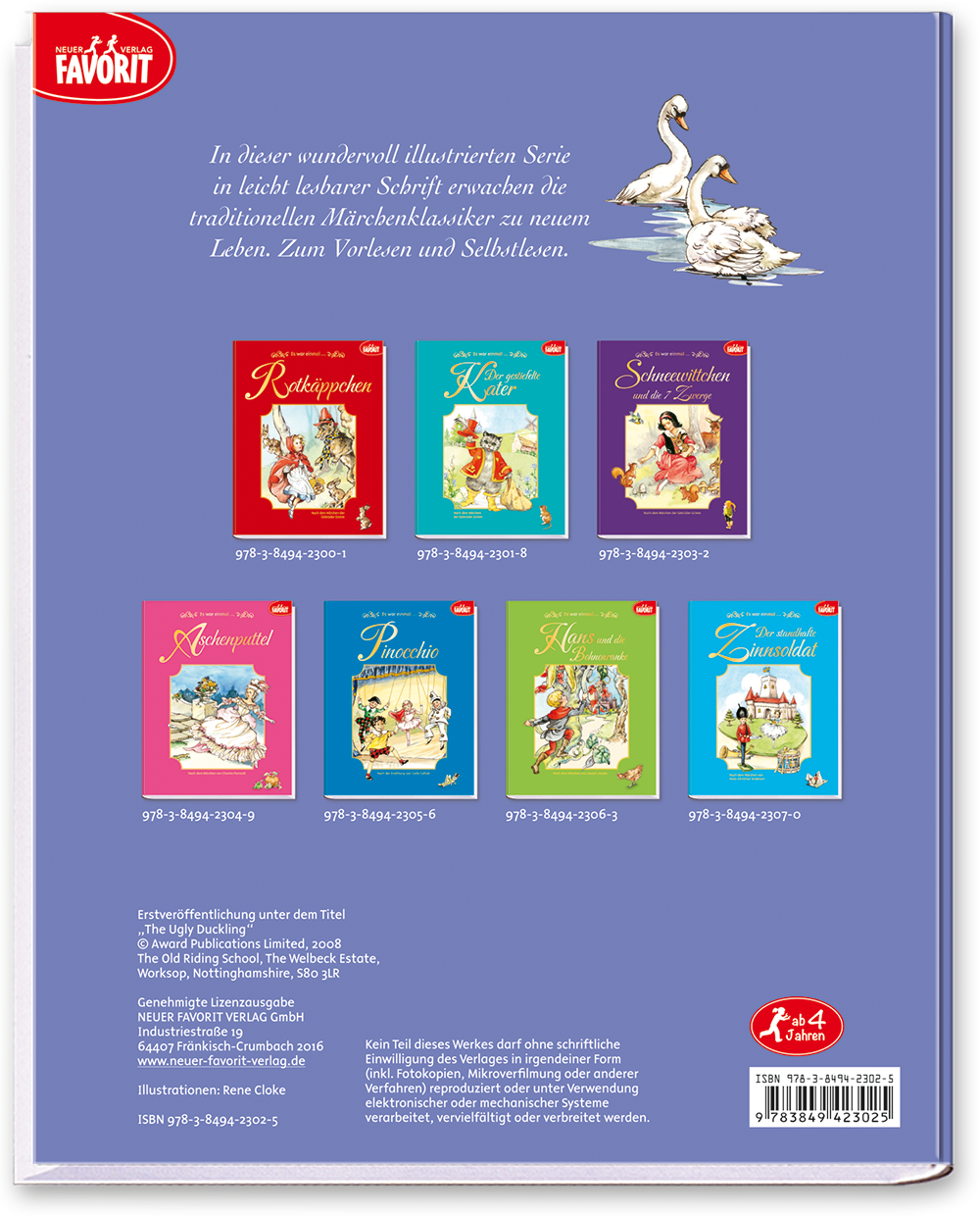 Das hässliche Entlein Kinderbuch Märchen Geschichten Cover Buch Rückseite Neuer Favorit Verlag Onlineshop