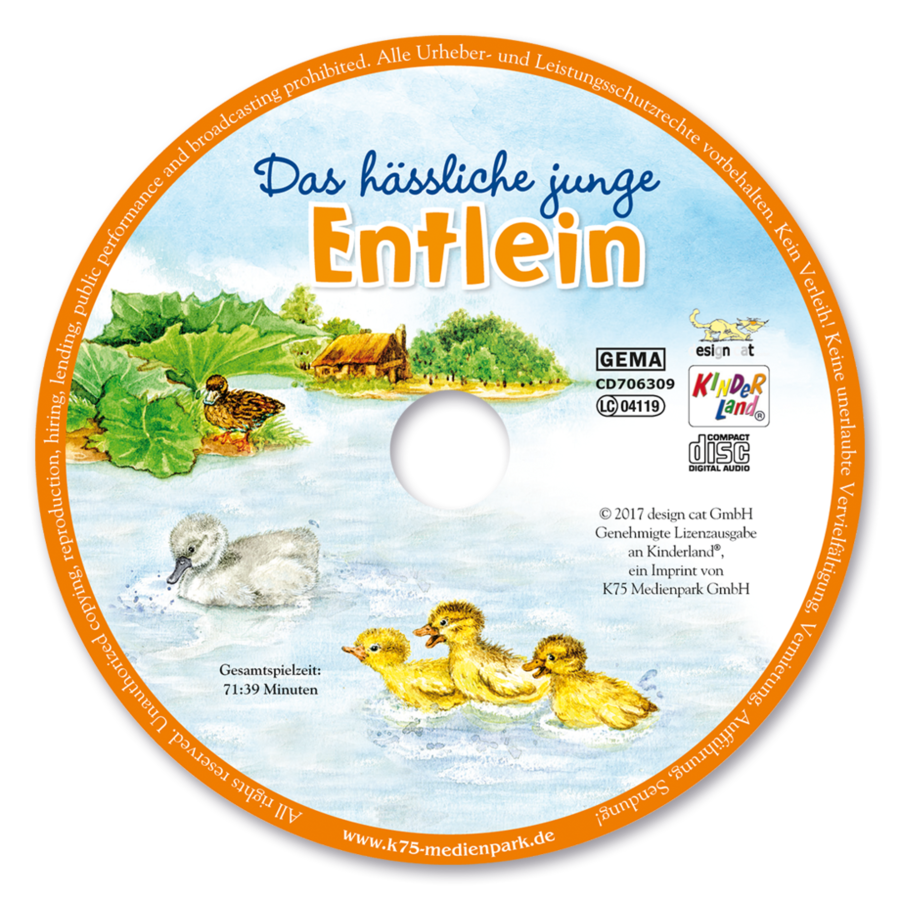 Das hässliche junge Entlein CD Märchen Geschichten für Kinder CD Cover Label K75 Medienpark Onlineshop