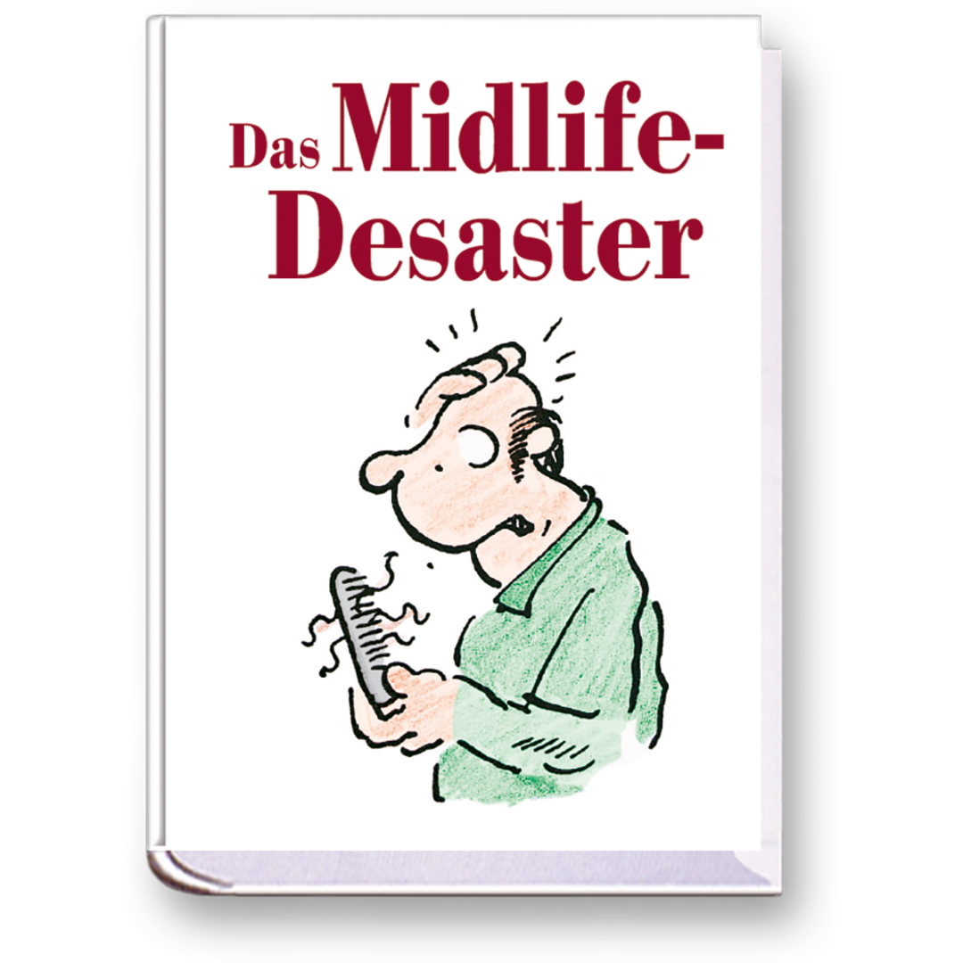 Das Midlife-Desaster Geschenkbuch Handgefertigtes Miniaturbuch Cover Buch Vorderseite EDITION XXS Onlineshop