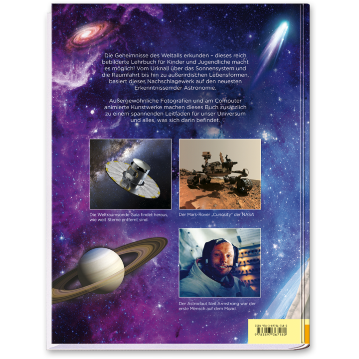 Das Weltall Kinderbuch spannende Fakten über das Universum Cover Rückseite Edition XXL Onlineshop