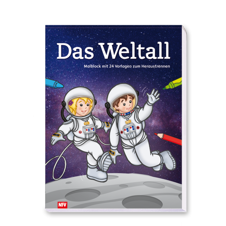 Das Weltall Malblock Kinder Astronaut Cover Buch Vorderseite Neuer Favorit Verlag Onlineshop