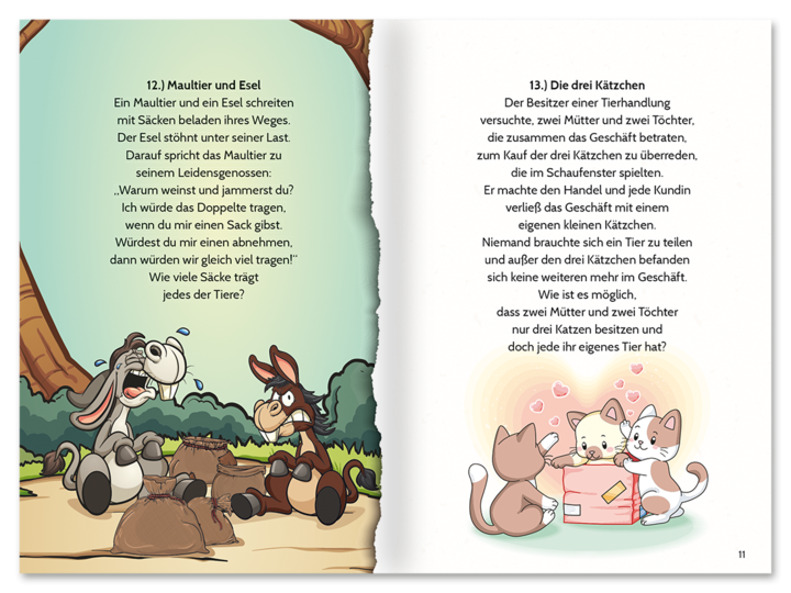 Denksport für Kids Kinderbuch Knobeln Denksportaufgaben Leseprobe S10–11 Neuer Favorit Verlag Onlineshop