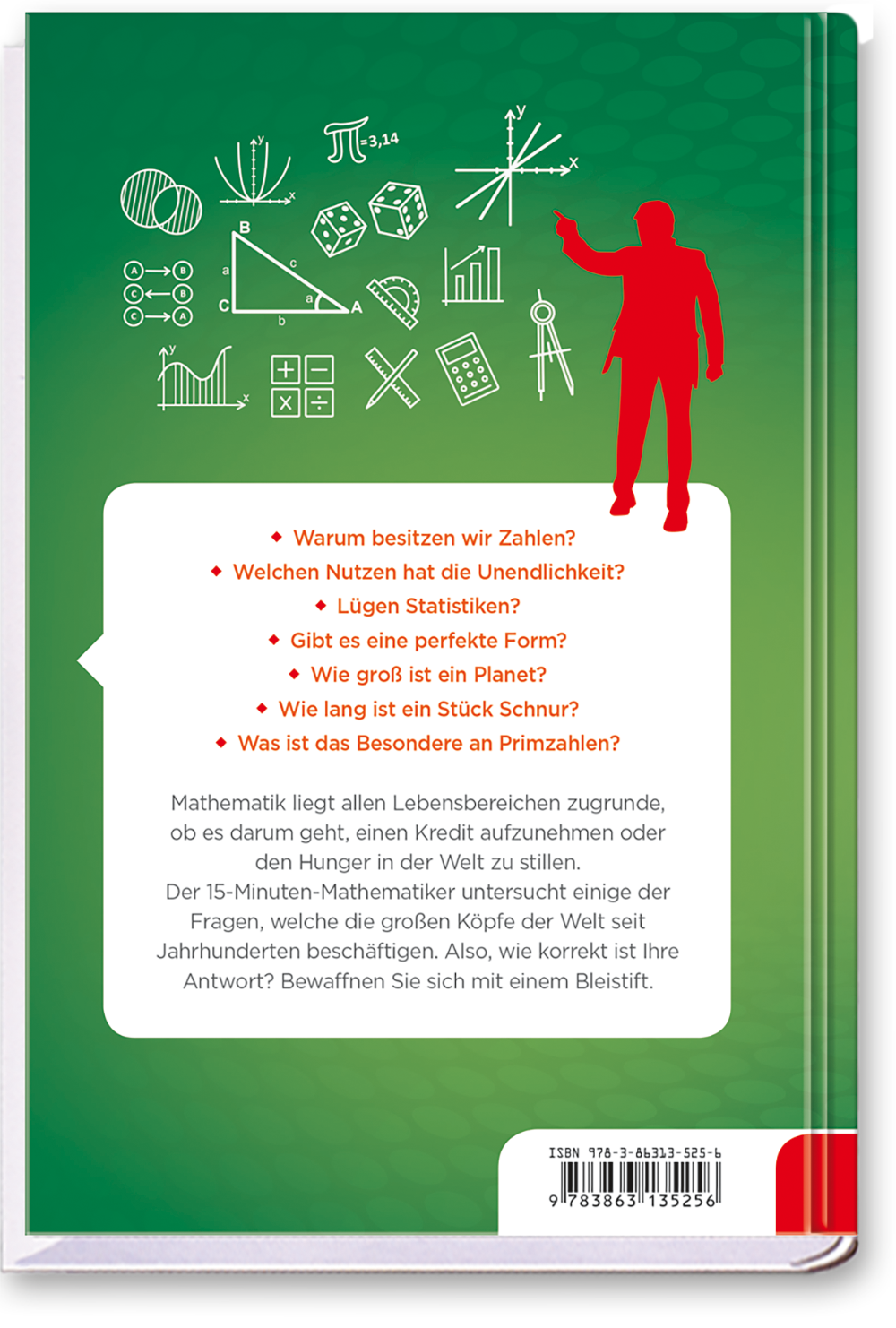 Der 15-Minuten Mathematiker Sachbuch Mathematik Wissen Cover Buch Rückseite Tosa Onlineshop