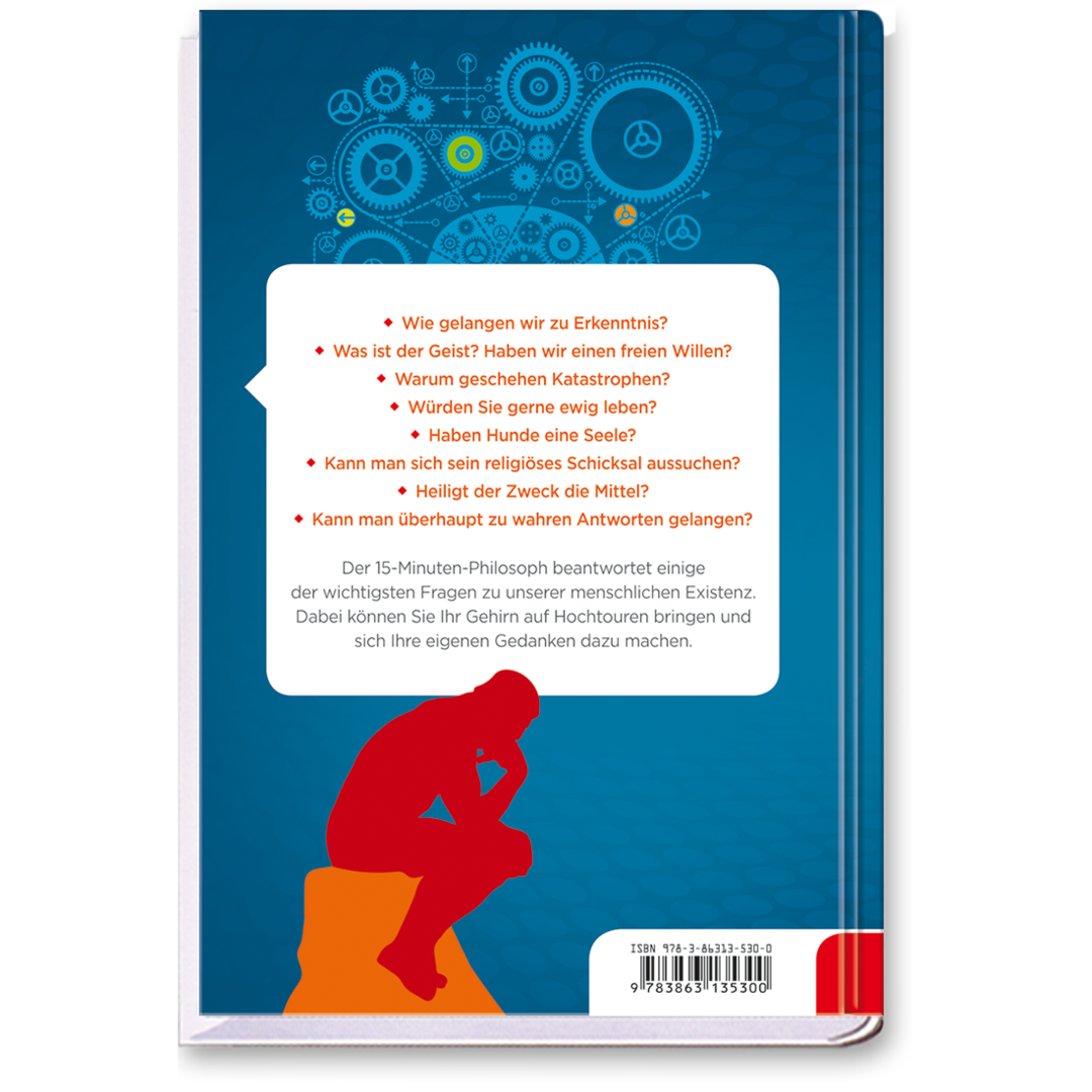 Der 15-Minuten Philosoph Sachbuch Philosophie Wissen Cover Buch Rückseite Tosa Onlineshop