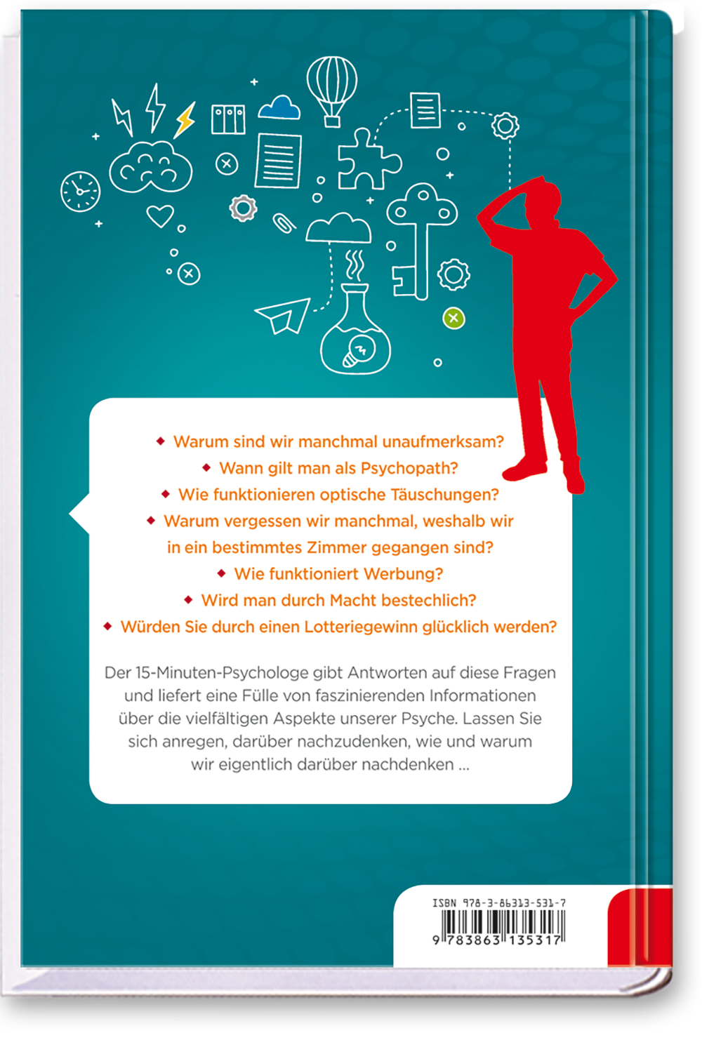 Der 15-Minuten Psychologe Sachbuch Psychologie Wissen Cover Buch Rückseite Tosa Onlineshop