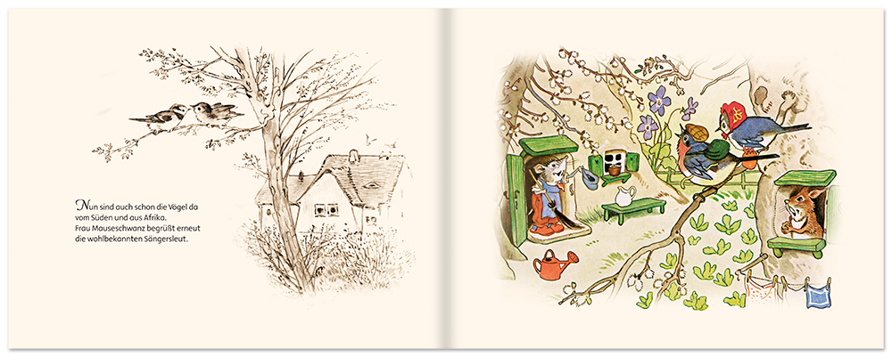 Der Frühling ist das Nostalgie Bilderbuch Fritz Baumgarten Leseprobe S8–9 Titania Verlag Onlineshop